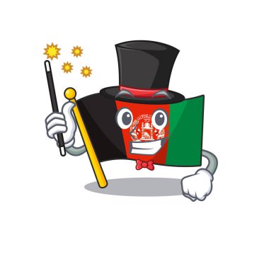 Afgan bayrağının maskotu Büyücü stili olarak parşömen performansı