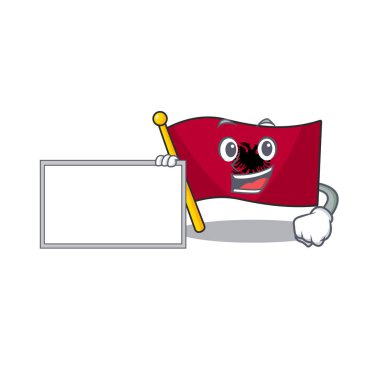 Maskot tasarım tarzıyla bayrak albania Scroll