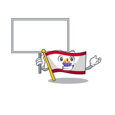 Bayrak Fransız Polinezyası Sevimli çizgi film karakteri Bir tahta getir