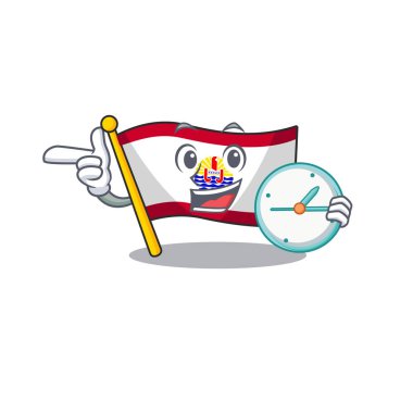 gülümseyen bayrak Fransız Polinezyası Çizgi film karakteri tarzı saat