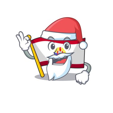 Noel Baba bayrağı Fransız Polinezyası. Çizgi film karakteri tasarımı.