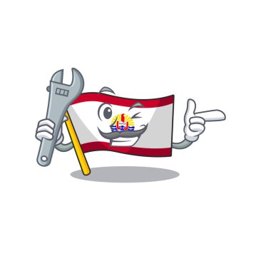 Havalı Mekanik Bayrak Fransız Polinezyası Çizgi film Karakteri Tasarımı