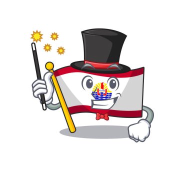 Fransız Polinezya Maskotu Sihirbaz tarzı bir parşömen performansı