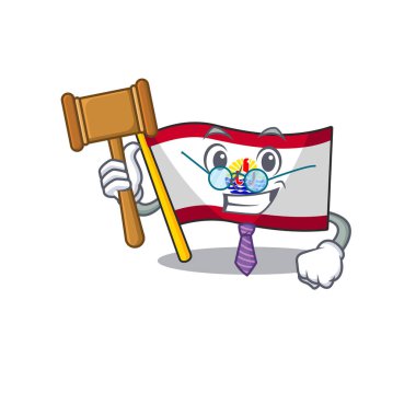 Profesyonel Yargıç bayrağı Fransız Polinezyası Çizgi film karakter tasarımında sunulmuştur