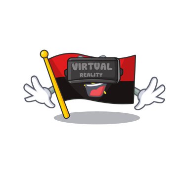 güzel bayrak angola kaydırma karakteri Sanal gerçeklik kulaklığı kullanıyor