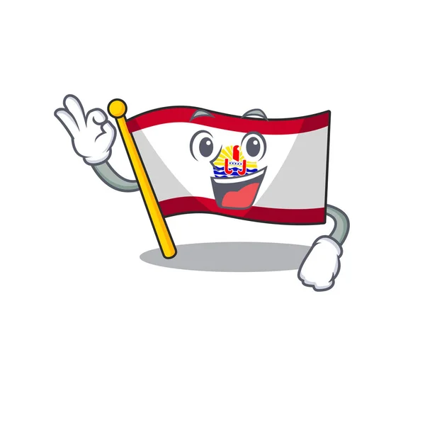 Zászló francia polinézia Scroll kabala design, hogy egy OK gesztus — Stock Vector
