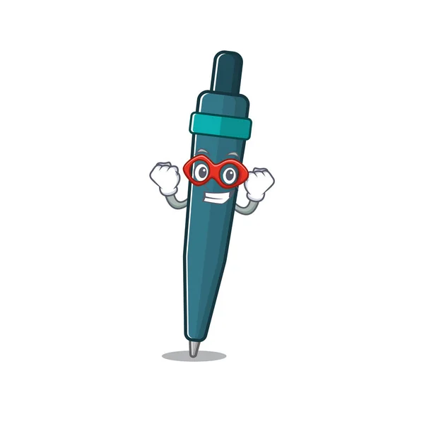Une image de stylo plume Scroll habillé comme un super héros — Image vectorielle
