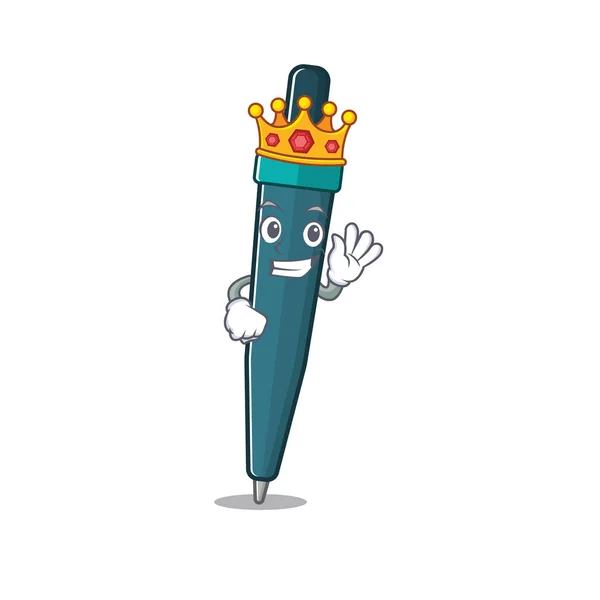 Stylo plume Scroll Un stylisé de King sur la conception de personnages de dessin animé — Image vectorielle