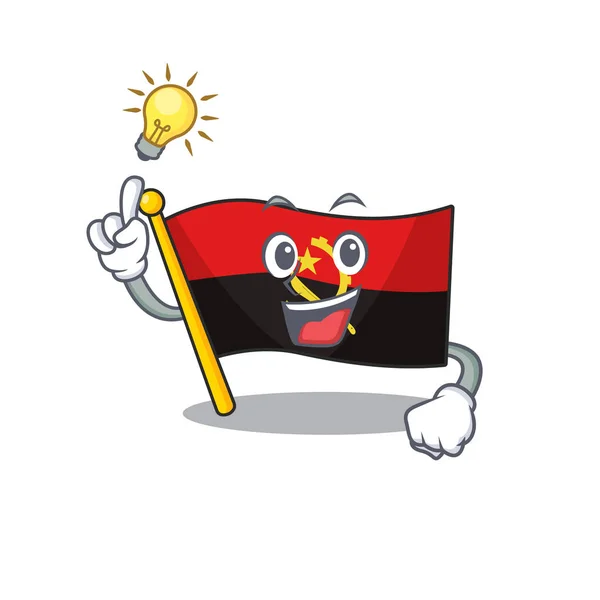 Have an idea flag angola Scroll cartoon character design — Stock Vector