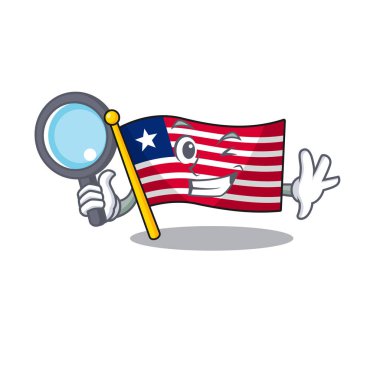 Akıllı bayrak liberali Dedektif çizgi film karakteri tasarımı