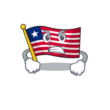 Öfkeli yüz bayrağı liberali Çizgi film karakter tasarımı