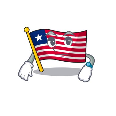 Liberya bayrağı bekleniyor Çizgi film karakter tasarımı üzerine kaydırma