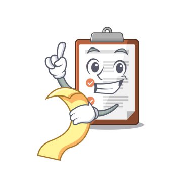 Pano Kaydırma çizgi film karakteri servis için menüyü hazır tutuyor