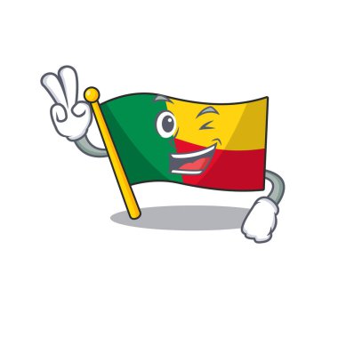 İki parmaklı komik bayrak benli çizgi film karakteri