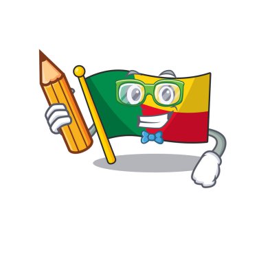 Havalı akıllı öğrenci bayrağı Beni Kalem tutan karakter