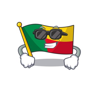 Süper havalı bayrak benli siyah gözlüklü karakter