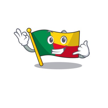 Bana sevimli yüz bayrağı de Maskot çizgi film tasarımı