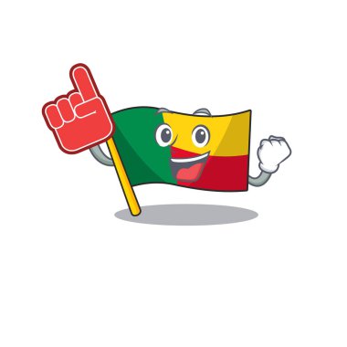 Bayrak benli maskot tarzı köpük parmaklı