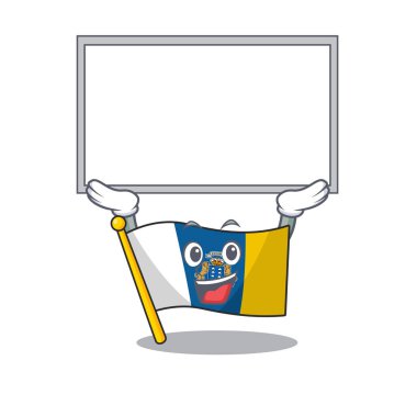 Mutlu çizgi film karakteri bayraklı kanarya adası.