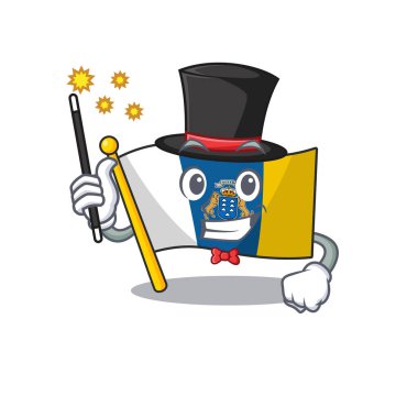 Kanarya adasının maskotu Sihirbaz tarzı parşömen performansı