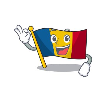 Bayraklı Chad Scroll maskot tasarımı Tamam bir jest yapıyor
