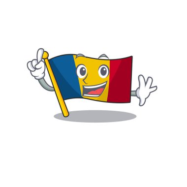 Maskot karakter tarzında bir Finger Flag Chad Scroll.