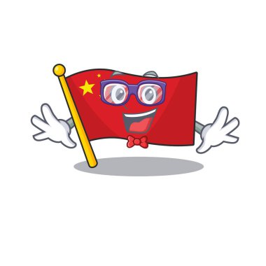 Süper Komik İnek Çin bayrağı Çizgi film karakteri tasarımı