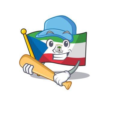 Havalı bayrak Ekvator Ginesi Beyzbolla çizgi film karakteri tasarımı