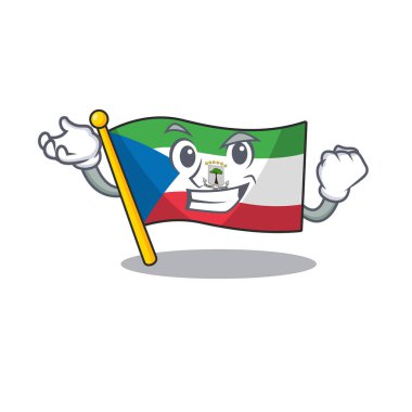 Mutlu özgüvenli bayrak Ekvator Ginesi Çizgi film karakteri stili