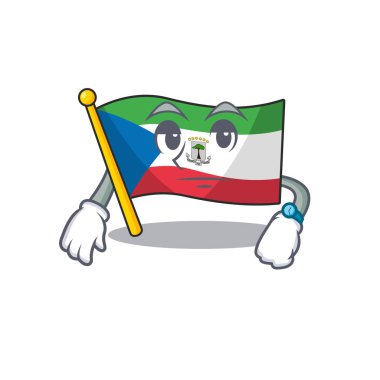 Çizgi film karakteri tasarımında jest bayrağı ekvatoral Gine parşömeni bekleniyor