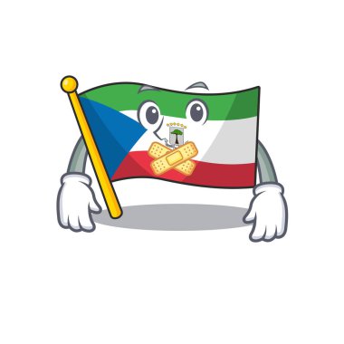 Bayrak Ekvator Ginesi Maskot karakter tasarımı sessiz jest üzerine