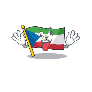 Çılgın surat maskotu Ekvator Ekvator Ginesi Çizgi film karakteri tarzı