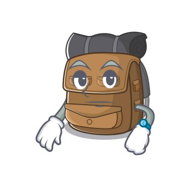 Çizgi film karakter tasarımı için sırt çantasında jest yürüyüşü bekleniyor