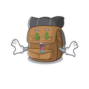 Para gözü çizgi film karakteri tarzında sırt çantası kaydırma