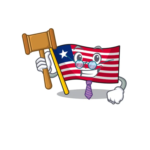 Profesjonalny sędzia flaga liberia Przewiń przedstawiony w kreskówki postać — Wektor stockowy