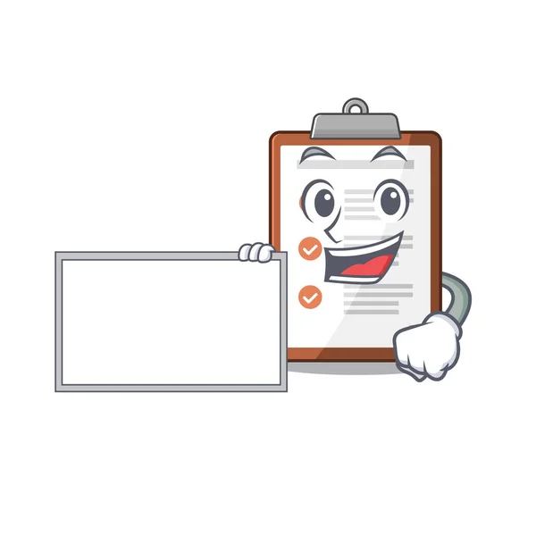Clipboard Scroll with board cartoon mascot design style — 스톡 벡터