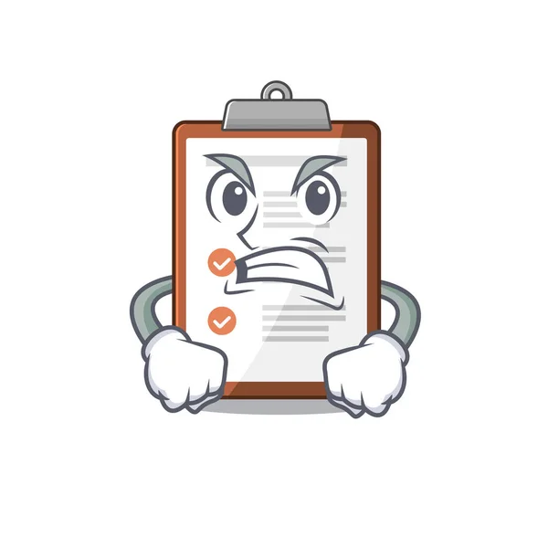 Angry face clipboard Scroll cartoon character design — 스톡 벡터