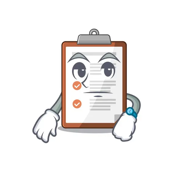 Waiting gesture clipboard Scroll on cartoon character design — 스톡 벡터
