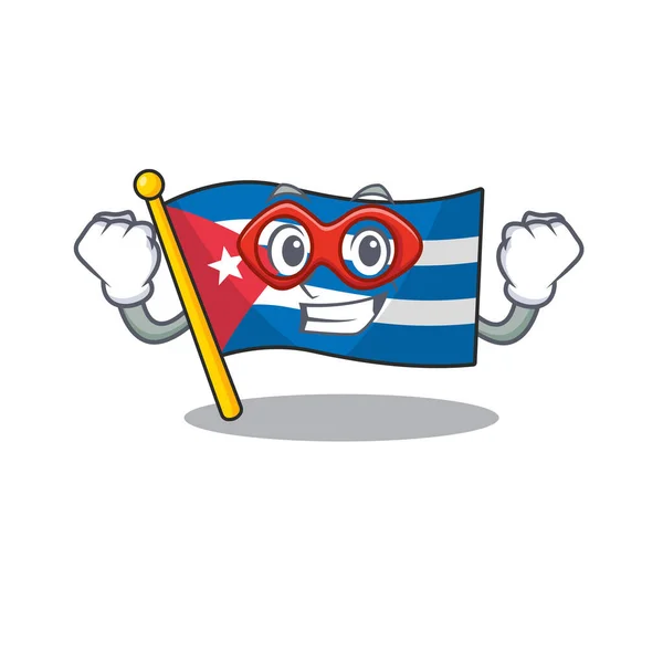 A picture of flag cuba Scroll dressed as a Super hero — 스톡 벡터