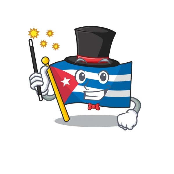 Mascote de bandeira cuba Desempenho de rolagem como um estilo mágico —  Vetores de Stock