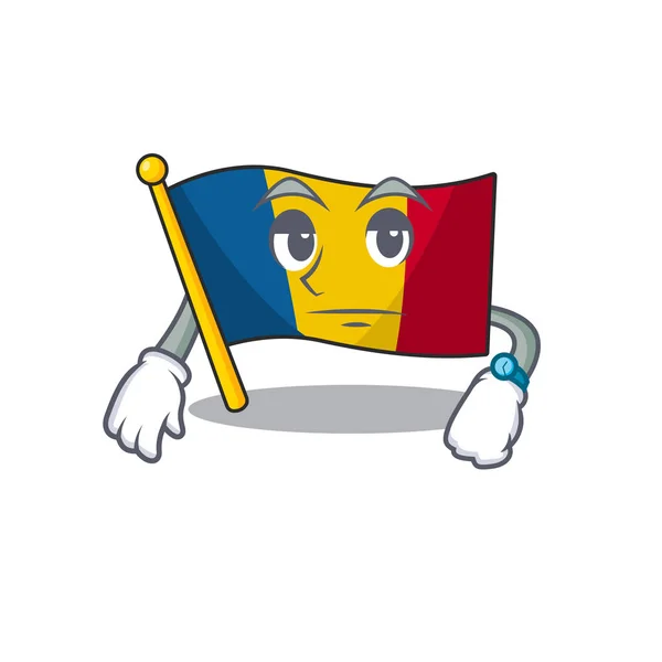 Очікування жестів прапор партії Прокрутіть на дизайн персонажа мультфільму — стоковий вектор