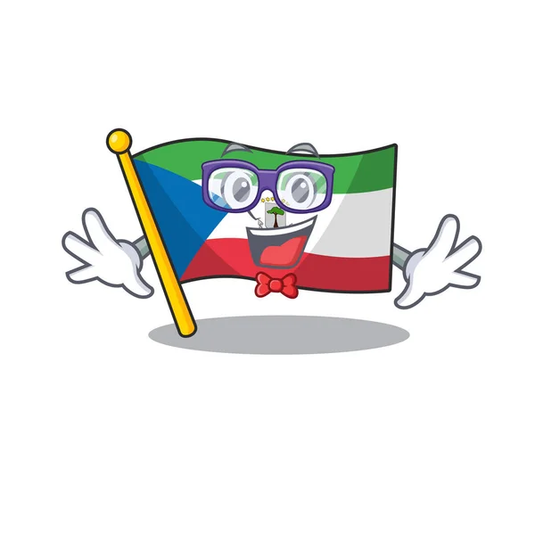 Super lustige Aussenseiter Flagge Äquatorialguinea scrollen Cartoon-Charakter-Design — Stockvektor