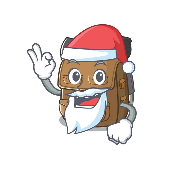 Santa hiking рюкзак Дизайн персонажів з мультфільму — стоковий вектор
