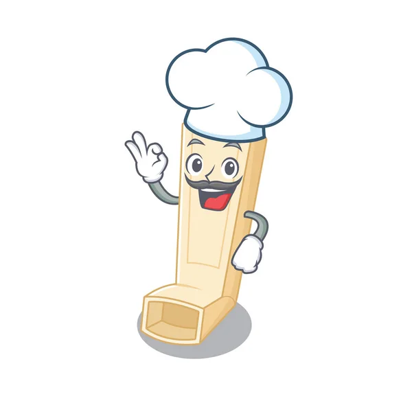 Персонаж мультфильма про астму в костюме шеф-повара и белой шляпе — стоковый вектор