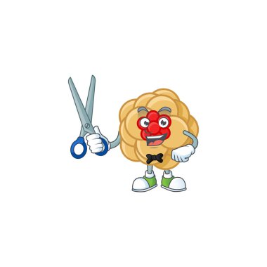 Havalı dost canlısı berber Çinli altın çiçekli çizgi film karakteri tarzı