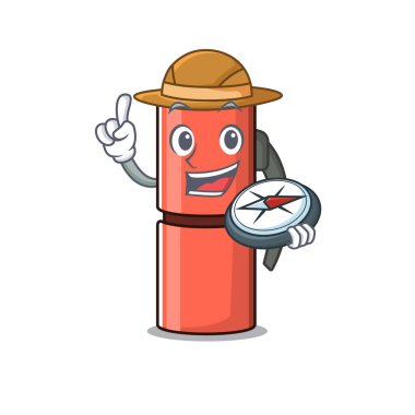 Termos şişe kaydırma Bir stilize Explorer ile bir pusula