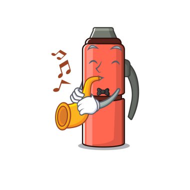 Termos şişesi Trompetli çizgi film karakteri tasarımı performansı