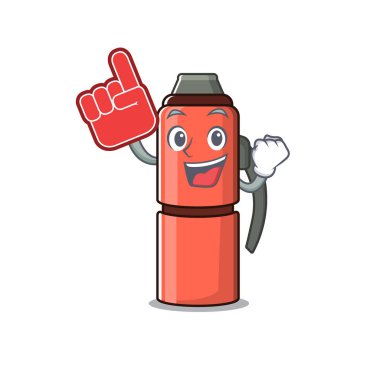 Termos şişesi. Maskot tarzı köpük parmak.