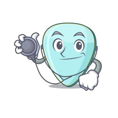 Akıllı ve havalı gitar plectrum çizgi film karakteri araçları ile bir Doktor