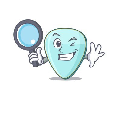 Cool ve Smart gitar plectrum Dedektif çizgi film maskotu tarzı